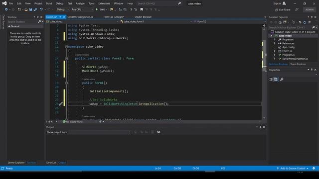 SolidWorks API: Controling a Cube with C# смотреть онлайн