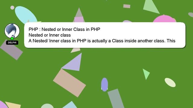 PHP : Nested or Inner Class in PHP смотреть онлайн
