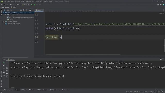 213 - Acessando as legendas de um vídeo com pytube Python смотреть онлайн