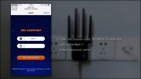 Repetidor de Sinal Wifi Comfast CF-WR754AC