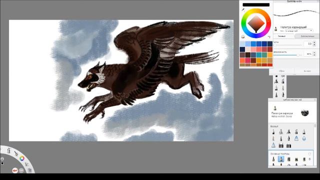 The Snatches: winged wolf sketch speedpaint смотреть онлайн