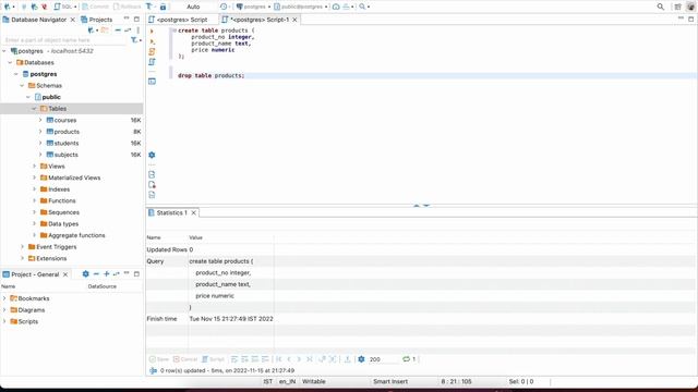 How to create or drop a table in SQL, Postgresql? смотреть онлайн