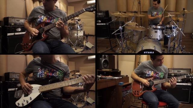 Gibson Mesa Boogie Rectifier Celestion V30 Tama Starclassic Shure sm57 смотреть онлайн