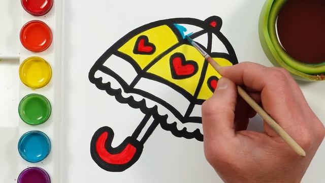 Umbrella Drawing, Painting and Coloring for Kids, Toddlers | Let's Draw, Paint Together смотреть онлайн