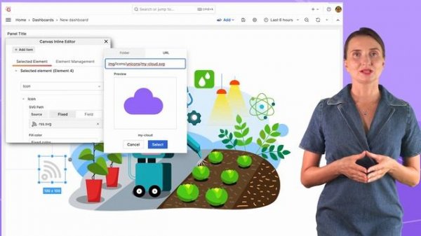 Canvas panel for Grafana | Advanced animated SVG element