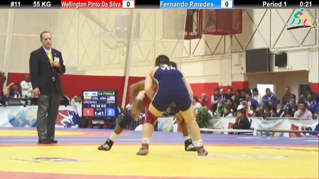 2012 Pan Am: 55 KG Quarterfinal: Wellington Pinto Da Silva (BRA) vs. Fernando Paredes (VEN) смотреть онлайн