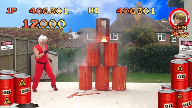 REAL LIFE Street Fighter 🔥 Oil Drum Stage смотреть онлайн