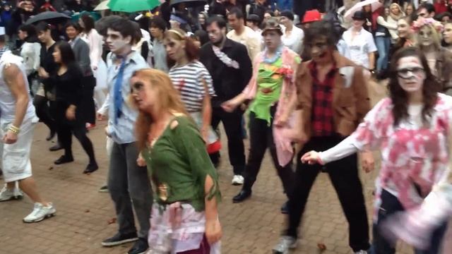 Michael Jackson Thriller Zombie Dance Vancouver Flash-mob 2012