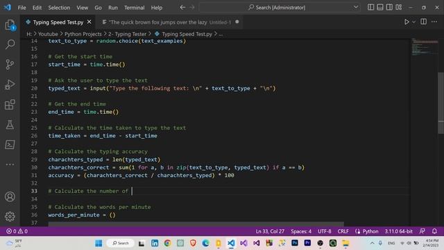 Python Projects #2 - Typing Tester смотреть онлайн