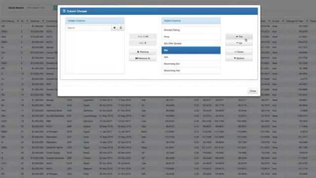 Column Chooser Function in AdaptableBlotter.JS смотреть онлайн