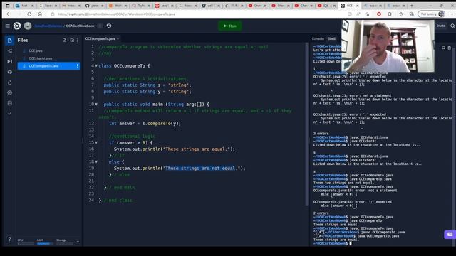 OCE Java String Class Method - Boolean CompareTo(String) смотреть онлайн