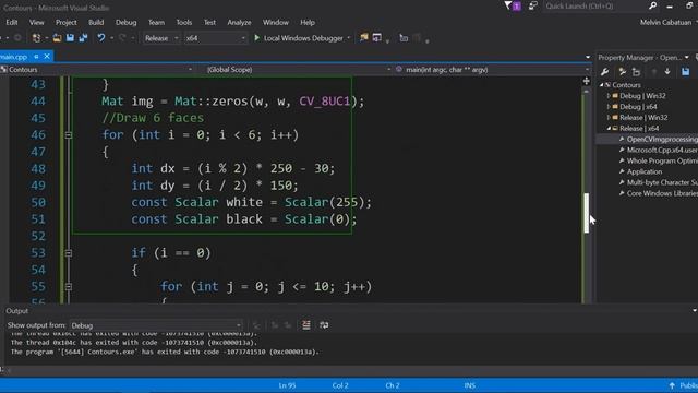 [OpenCV in Windows] Running contours demo смотреть онлайн