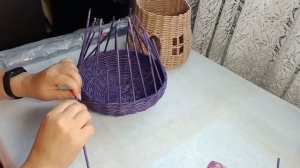 Плетеный домик-гриб из бумажной лозы. Декор для дома. Часть 2