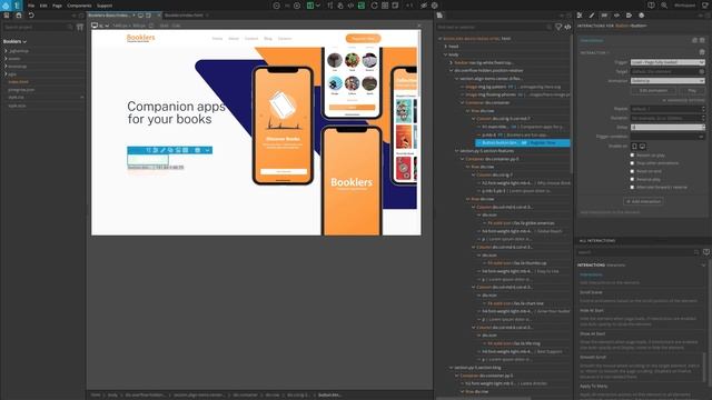 3. Reveal the header content - Adding Pinegrow Interactions to Booklers landing page смотреть онлайн
