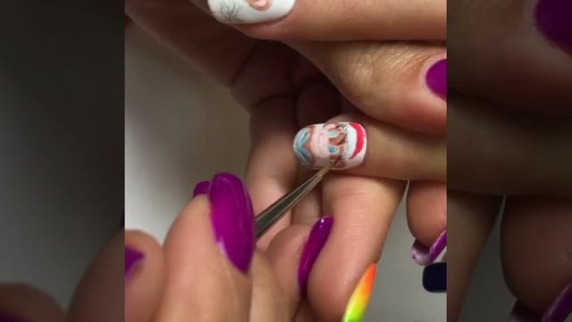 Новогодний дизайн ногтей гель-лаком и гель-краской "Символ Нового года" смотреть онлайн