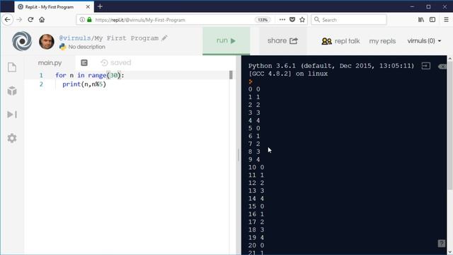 Python 3 - Using Modular Arithmetic (e.g. for Cycling Values) смотреть онлайн