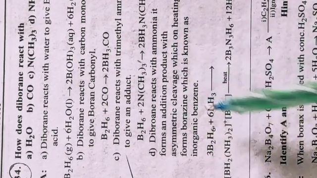 How Diborane React with a) H2O b) CO c)N(CH3)3 d) NH3 смотреть онлайн