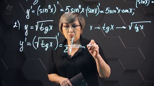 115-Производная сложной функции. Практическая часть. 1ч. 10 класс. смотреть онлайн