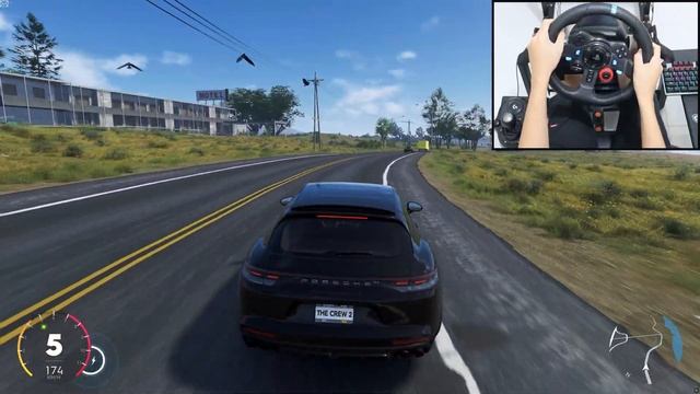 Porsche Panamera Turbo Sport Turismo - The Crew 2 | Logitech g29 gameplay смотреть онлайн