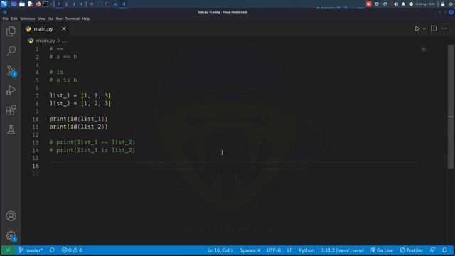 Тебе нужно это знать! | Операторы is и == в Python | Изучение Python с нуля смотреть онлайн