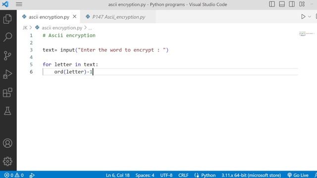 Python program to encrypt text through ASCII смотреть онлайн