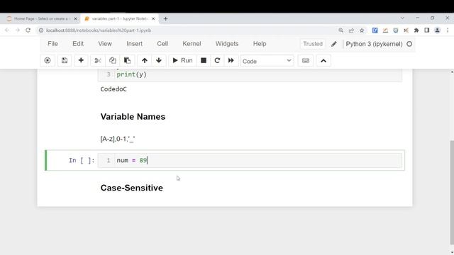Variables in Python | Part 1 |Creating Variable | Variable Naming | Case-Sensitive смотреть онлайн