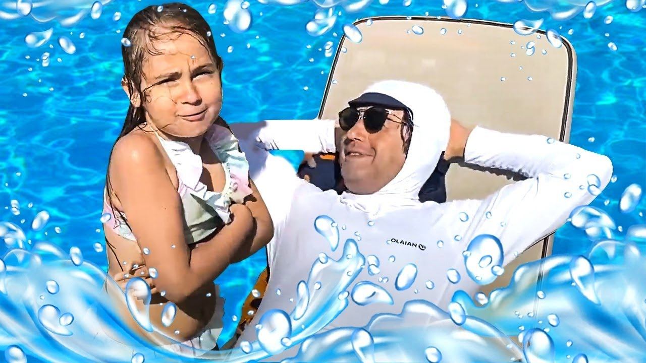 Kids pretend play at the swimming pool - Funny stories for kids! смотреть онлайн