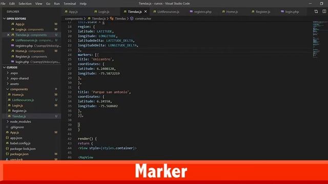 13 - React Native - Mapa con Marcadores Estáticos смотреть онлайн