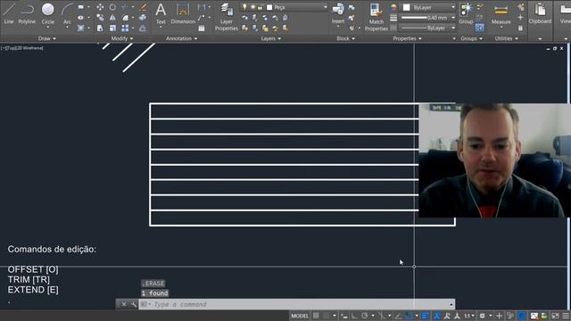 Video aula de AutoCAD 14 - Comandos de Edição TR, O, EX смотреть онлайн