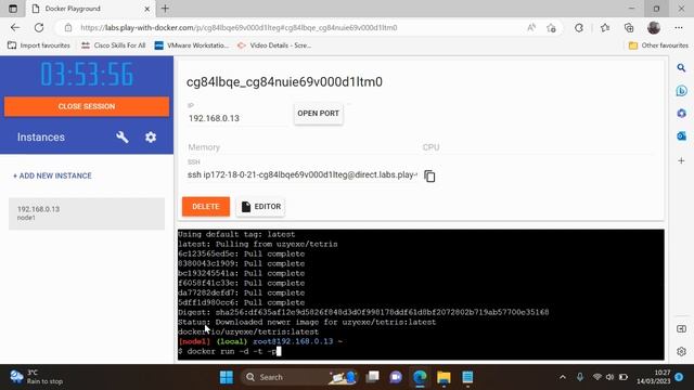 Running a Tetris game in a docker container смотреть онлайн