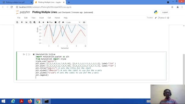 Plotting Multiple Lines and Bar Charts using Matplotlib: Tutorial 2 смотреть онлайн