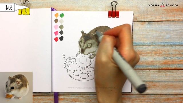 Как нарисовать хомяка? / Видео-урок по рисованию маркерами #116 смотреть онлайн