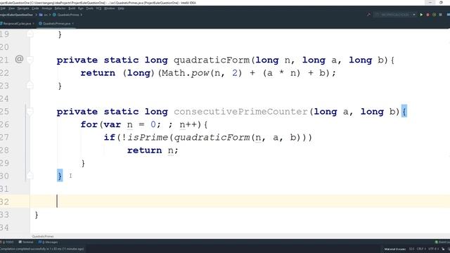 Project Euler Problem 27 java : Quadratic primes смотреть онлайн