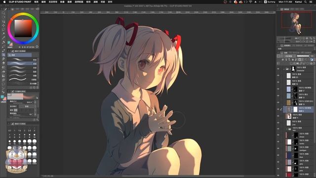 DIGITAL PAINTING | Clip Studio Paint | How to draw strong light source on anime character | Madoka смотреть онлайн