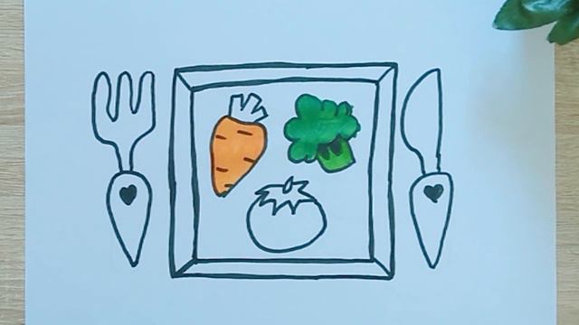 Dibuja y Colorea Un Plato Y VerdurasPara Niños 🍽️🍅🥦🥕 Drawing a vegetable plate for kids🍽️🍅🥦🥕 смотреть онлайн