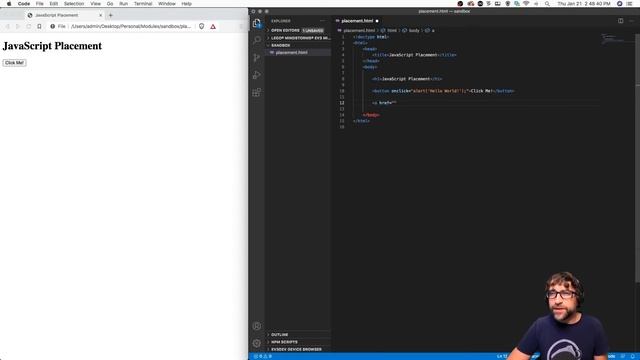 Adding JavaScript to an HTML Webpage смотреть онлайн