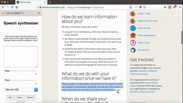 Text to Speech web-ext смотреть онлайн
