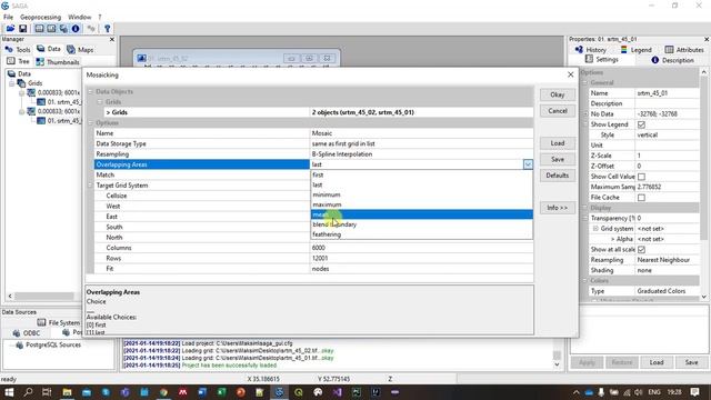 Как склеить два растра в SAGA GIS? смотреть онлайн