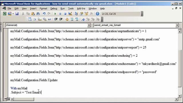 How to send email using Gmail via Excel VBA смотреть онлайн