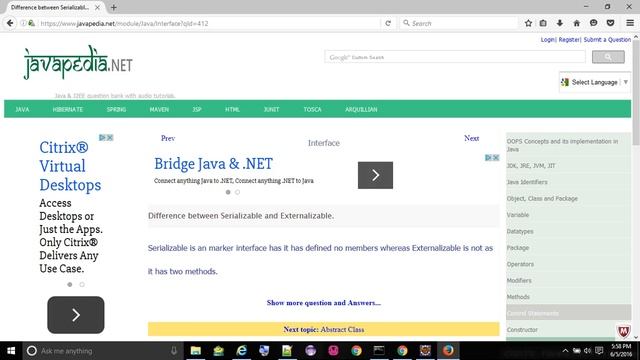 Difference between Serializable and Externalizable.
- javapedia.net смотреть онлайн