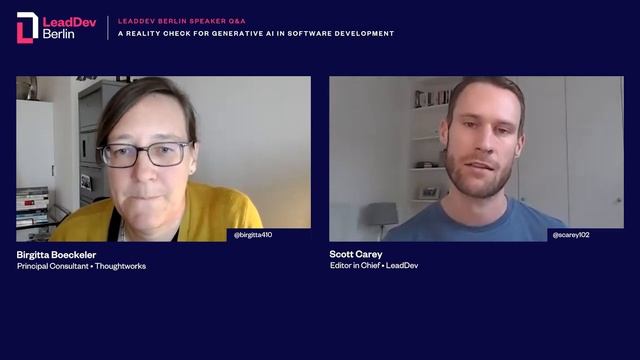 A reality check for Generative AI in software development with Birgitta Boeckeler смотреть онлайн