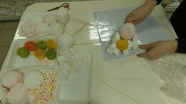 Зефирный букет за 5 мин.