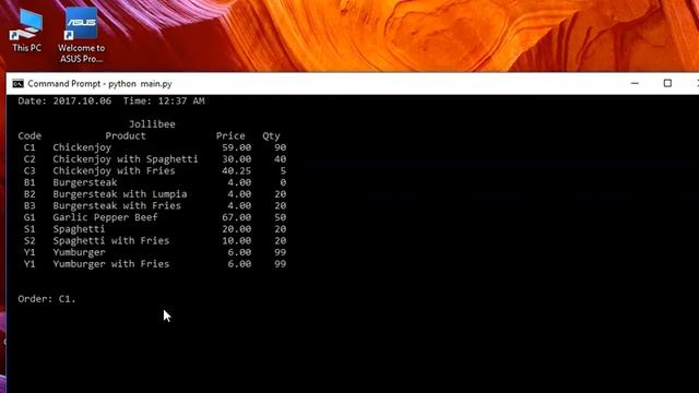 Ordering System using Python смотреть онлайн