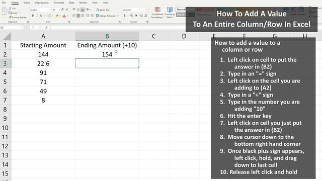 How To Add A Value To An Entire Column Or Row In Excel Explained смотреть онлайн