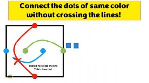 Connect the dots of same color without crossing the lines!