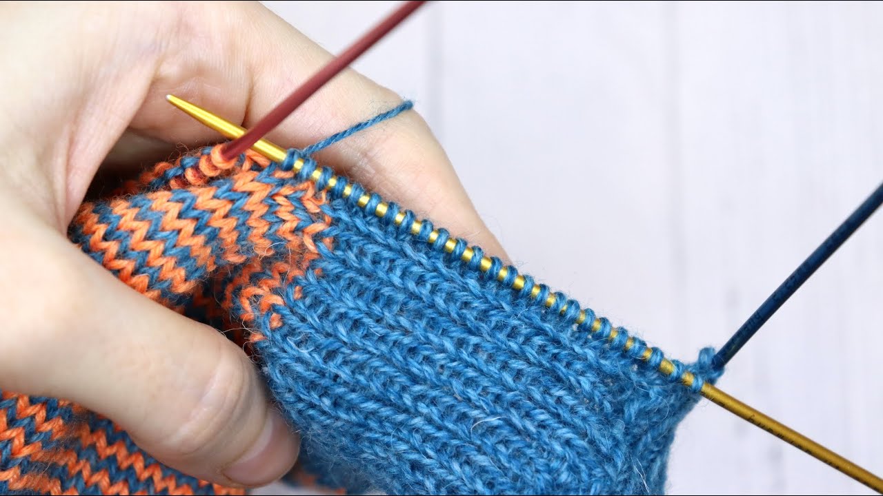 набор петель при вязании носков смотреть онлайн