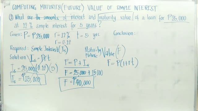 Computing Maturity (Future) Value of Simple Interest made easy.. General Mathematics смотреть онлайн