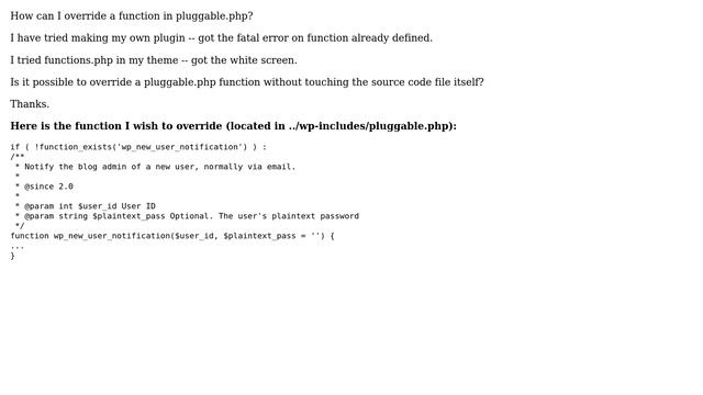 Wordpress: How to Override a Pluggable Function? (2 Solutions!!) смотреть онлайн