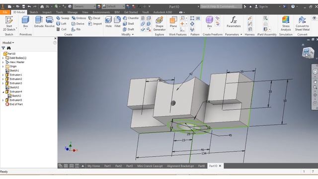 Alignment Bracket drawing with AutoCAD Inventor (UNISA CAD161S). Mechanical Engineering, смотреть онлайн