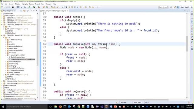 CSE1322S03L15 Discussion Topics and Queue Implementation Discussed with a Java Program смотреть онлайн